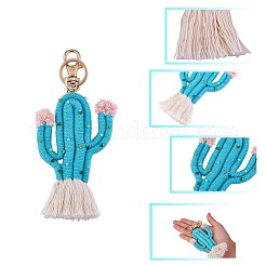 3Pcs Rainbow Keychain Boho Key Chains Women Weaving Cactus Tassel Keychain Personalized Keychain Holder for Wallet Pendant Decorations&nbsp;JX258A
