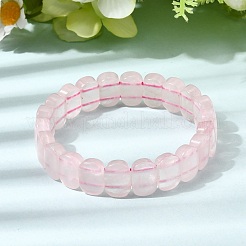 Natural Rose Quartz Beaded Stretch Bracelets for Women Men&nbsp;BJEW-D461-02G