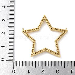 Rack Plating Brass Micro Pave Cubic Zirconia Connector Charms&nbsp;KK-G515-42G-01