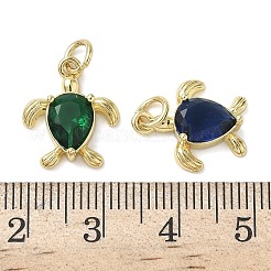Brass Micro Pave Cubic Zirconia Pendants&nbsp;KK-L248-09G