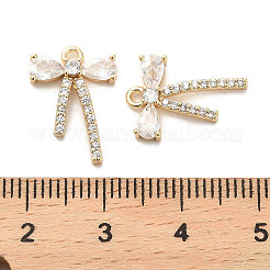 Brass Micro Pave Clear Cubic Zirconia Pendants&nbsp;KK-C054-23G