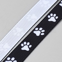 Polyester Paw Print Printed Grosgrain Ribbon&nbsp;OCOR-TAC0015-20D