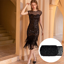 Paillette Tassel Polyester Ribbon Trim&nbsp;OCOR-WH0078-145A