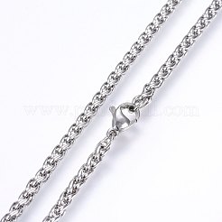 Non-Tarnish 304 Stainless Steel Wheat Chain Necklaces&nbsp;X-NJEW-F227-05P-01
