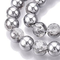 Electroplated Crackle Glass Beads Strands&nbsp;EGLA-N014-10mm-03