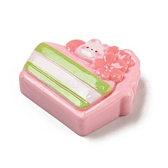 Spring Cherry Blossoms Theme Opaque Resin Triangle Cake Decoden Cabochons&nbsp;RESI-E055-02D