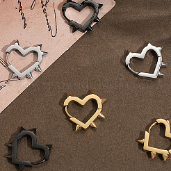 6Pcs 3 Colors Stainless Steel Hoop Earrings&nbsp;EJEW-BBC0001-88