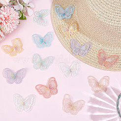 28Pcs 7 Colors Computerized Embroidery Cloth Iron on/Sew on Patches&nbsp;FABR-CY0001-01