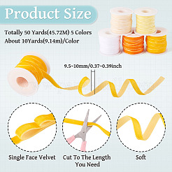 50 Yards 5 Colors Single Face Velvet Ribbon&nbsp;SRIB-TA0001-37