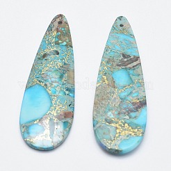 Synthetic Regalite/Imperial Jasper/Sea Sediment Jasper and Turquoise Big Pendants&nbsp;G-E464-16