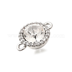 Brass Pave Clear Cubic Zirconia & Glass Links&nbsp;KK-N289-22P