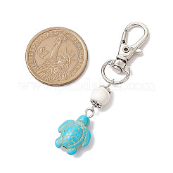 Tortoise & Round Synthetic Turquoise Pendant Decoration&nbsp;HJEW-JM02295-01