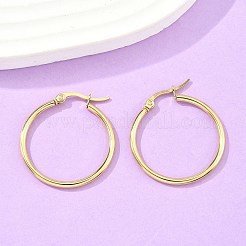 Ion Plating(IP) 304 Stainless Steel Hoop Earrings&nbsp;EJEW-N0016-11G-D