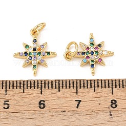 Brass Micro Pave Cubic Zirconia Charms&nbsp;KK-F919-09A-G