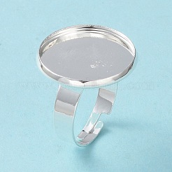 Adjustable 201 Stainless Steel Finger Rings Components&nbsp;STAS-G187-01S-18mm
