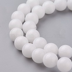 Natural White Jade Round Bead Strands&nbsp;G-N0120-50-8mm
