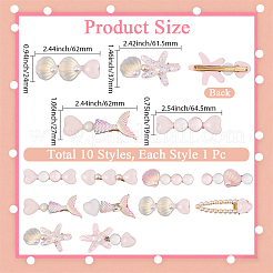 2 Bags 2 Styles Resin & Alloy Alligator Hair Clips&nbsp;AJEW-CY0001-39A