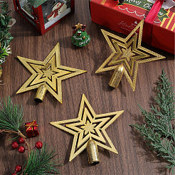 Star Plastic Christmas Tree Topper Ornaments&nbsp;AJEW-WH20004-17D
