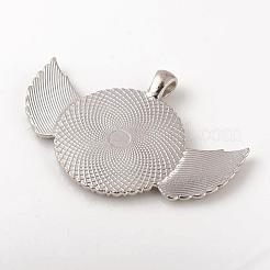 Alloy Pendant Cabochon Setting&nbsp;ALRI-WH0005-11P