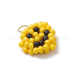 Glass Seed Beaded Smiling Face Charms&nbsp;PALLOY-MZ00635