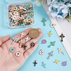 90Pcs 15 Styles Alloy Enamel Pendants&nbsp;ENAM-PH0013-18