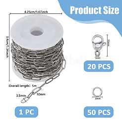 DIY 304 Stainless Steel Paperclip Chains Jewelry Making Kits&nbsp;DIY-DC0003-66