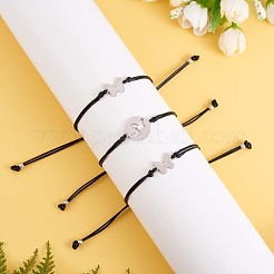 3Pcs 3 Style 430 Stainless Steel Butterfly Link Bracelets Set&nbsp;JB723A