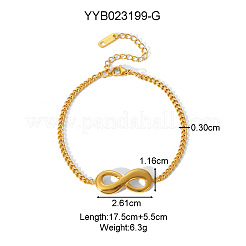 Elegant 304 Stainless Steel Infinity Link Bracelets&nbsp;FI6719-1