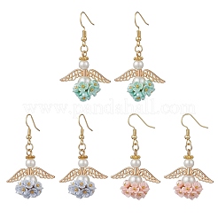 Resin Imitation Pearl Angel Dangle Earrings&nbsp;EJEW-JE06729