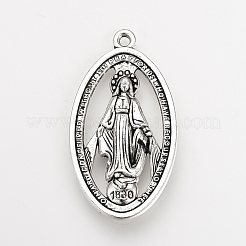 Tibetan Style Alloy Pendants&nbsp;X-TIBEP-Q078-38AS-RS