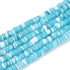 10 Strands 10 Colors Natural Trochid Shell/Trochus Shell Beads Strands&nbsp;SSHEL-N040-21