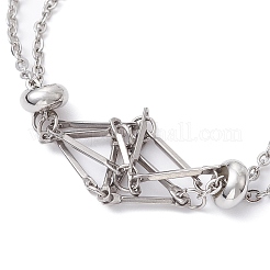 Tarnish Resistant 201 Stainless Steel Macrame Pouch Braided Gemstone Holder Bracelet Making&nbsp;BJEW-JB09620-02