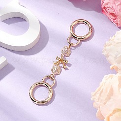 Rose Flower & Bowknot Brass Bag Extension Chains&nbsp;AJEW-BA00138
