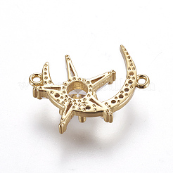 Brass Micro Pave Cubic Zirconia Links&nbsp;ZIRC-L078-024G-NR