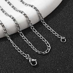 Non-Tarnish 304 Stainless Steel Figaro Chain Necklaces&nbsp;X-NJEW-E143-04P