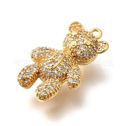 Brass Micro Pave Cubic Zirconia Pendants&nbsp;KK-K294-26G