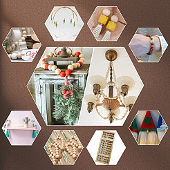90Pcs 6 Styles Unfinished Wood European Beads&nbsp;WOOD-GA0001-85