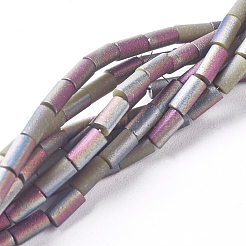 Electroplated Frosted Glass Beads Strands&nbsp;EGLA-G071-F