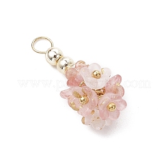 12Pcs Flower Transparent Acrylic Pendants&nbsp;PALLOY-JF03895