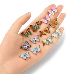 12Pcs 6 Colors Light Gold Tone Alloy Enamel Pendants&nbsp;ENAM-YW0003-45
