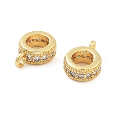 Rack Plating Brass Micro Pave Cubic Zirconia Tube Bails&nbsp;KK-Z052-01G