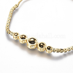 Adjustable Brass Micro Pave Cubic Zirconia Bolo Bracelets&nbsp;BJEW-F404-01A-G