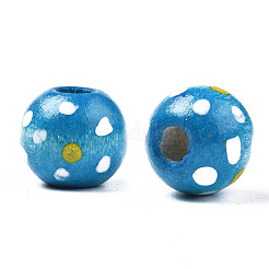 Spray Painted Natural Wood Beads&nbsp;WOOD-N012-003