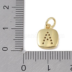 Rack Plating Brass Micro Pave CLear Cubic Zirconia Charms&nbsp;KK-E110-14G-A