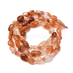 Natural Red Rabbit Fur Rutilated Quartz Beads Strands&nbsp;G-K395-A03-01