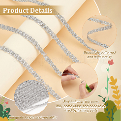 Polyester Braided Metallic Lace Trim&nbsp;SRIB-WH0011-180D-02