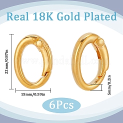 6Pcs Rack Plating Brass Spring Gate Rings&nbsp;KK-SC0004-76