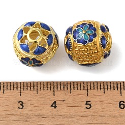 Rack Plating Brass Enamel Beads&nbsp;KK-P276-22B-G