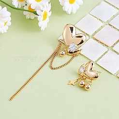 Clear Cubic Zirconia Heart with Moon & Star Asymmetrical Earrings&nbsp;JE968A