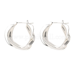 Brass Twist Hoop Earrings&nbsp;EJEW-A143-15S